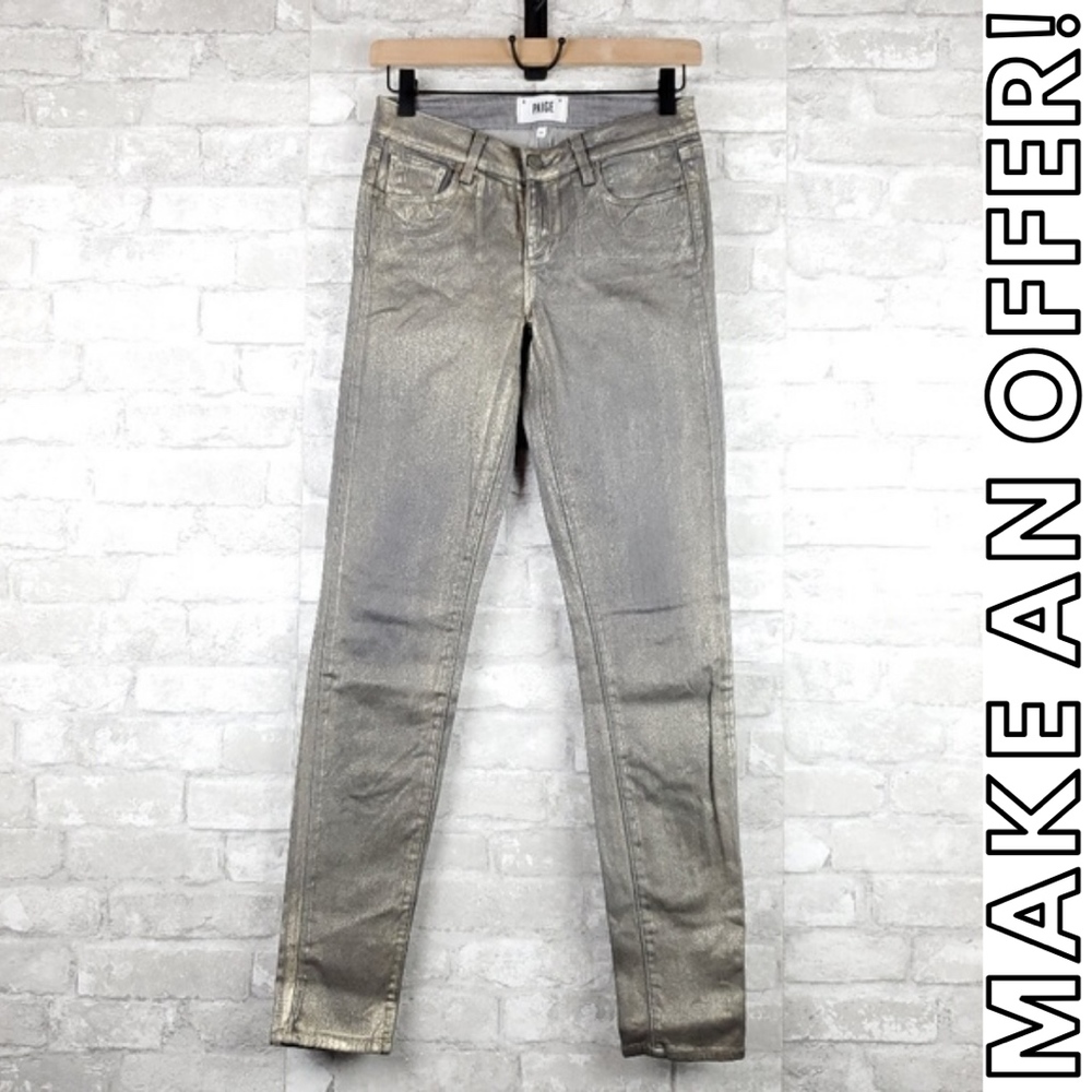 Paige metallic Verdugo skinny Jean | Size 25